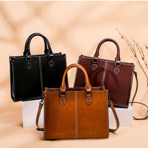 👜✨ Genuine Leather Tote – Women's Fashion Handbag | Crossbody, Shoulder &amp; Top Handle Bag for Office, Shopping &amp; Everyday Style 💼👠