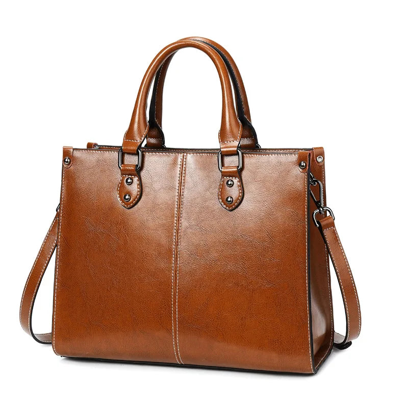 👜✨ Genuine Leather Tote – Women's Fashion Handbag | Crossbody, Shoulder &amp; Top Handle Bag for Office, Shopping &amp; Everyday Style 💼👠